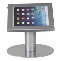 iPad mini tafelstandaard grijs; Securo voor 7 tot 8 inch tablets diefstalbestendige behuizing en voet van grijs gecoat staal