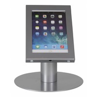 iPad mini tafelstandaard grijs; Securo voor 7 tot 8 inch tablets diefstalbestendige behuizing en voet van grijs gecoat staal