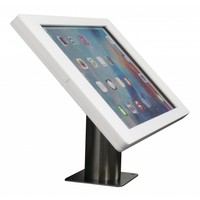 iPad houder wit/staal voor iPad Pro 12.9; Fino, stijlvolle houder voor wand-, tafel montage van blank staal met acrylaat behuizing inclusief slot