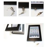 iPad mini vloerstandaard zilvergrijs; Securo voor 7 tot 8 inch tablets; diefstalbestendige behuizing en voet van grijs gecoat staal