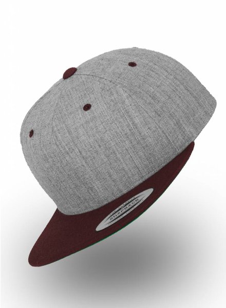 Flexfit by Yupoong Flexfit Snapback Gemeleerd Grijs/Bordeaux