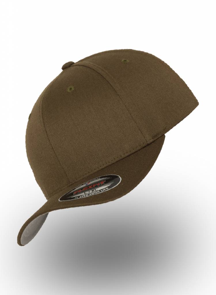 Flexfit By Yupoong Baseball Cap Fitted Olive Personalised Headwear