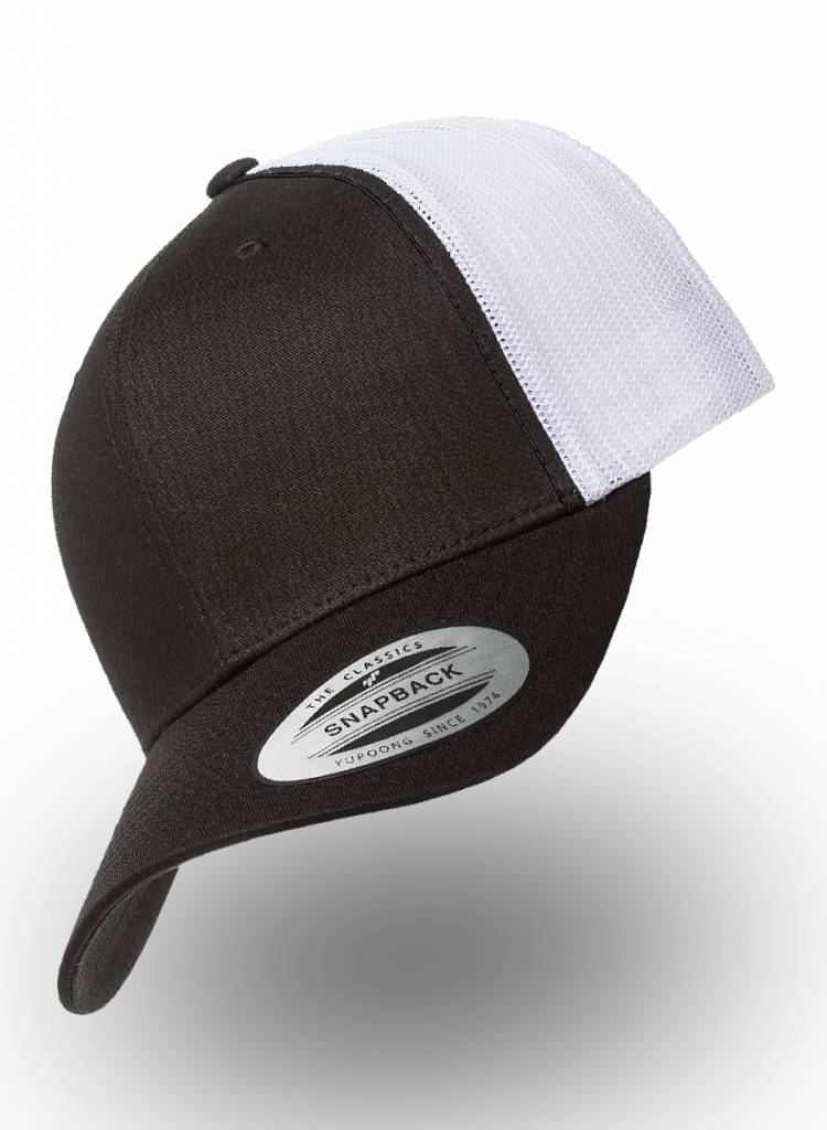 by Truckers headwear White - Cap Black Flexfit Personalised Retro Yupoong