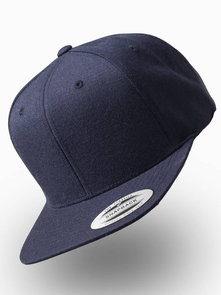 Yupoong Navy. Custom included. headwear - Personalised Kids embroidery Snapback Classic