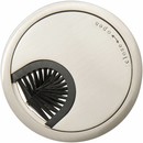 Kabeldoorvoer rond 2-delig met borstel afsluiting metaal RVS-look Kabeldoorvoer rond 2-delig met borstel afsluiting metaal RVS-look