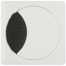 Kabeldoorvoer rond-vierkant 2-delig met brede borstel afsluiting metaal wit Kabeldoorvoer rond-vierkant 2-delig met brede borstel afsluiting metaal wit