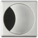 Kabeldoorvoer rond-vierkant 2-delig met brede borstel afsluiting metaal mat chroom Kabeldoorvoer rond-vierkant 2-delig met brede borstel afsluiting metaal mat chroom