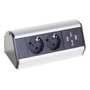 Götessons Office Power Dock USB stekkerdoos bureau - 2x stroom en 2x USB charger Götessons Office Power Dock USB stekkerdoos bureau - 2x stroom en 2x USB charger