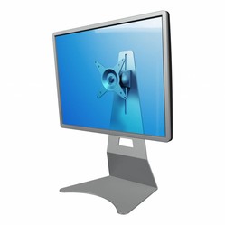 Dataflex Addit monitorstandaard zilvergrijs