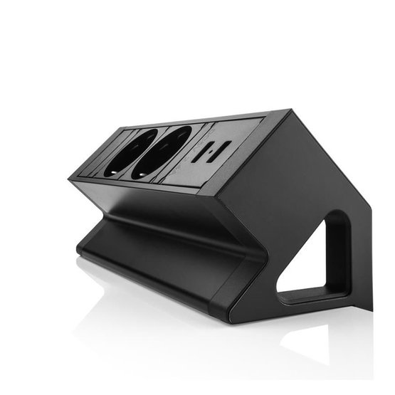 Ergopro Desk Up 2.0 - 2x 230V, 2x USB charger - Zwart