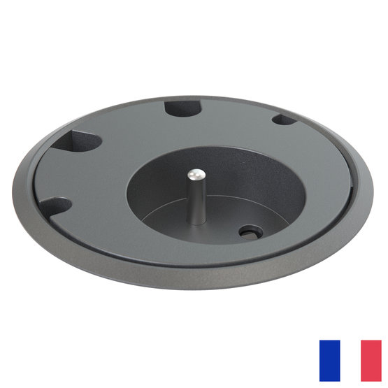 Powerdot Power penaarde BE/FR (UTE) met 4x kabeldoorvoer zwart