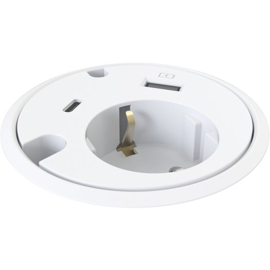 Powerdot Power met USB charger en USB-C Ø79 mm wit