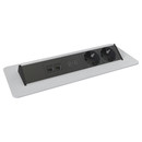 Axessline QuickBox Plus inbouw stekkerdoos met 2x stroom 2x USB charger en 2x Data zilvergrijs Axessline QuickBox Plus inbouw stekkerdoos met 2x stroom 2x USB charger en 2x Data zilvergrijs