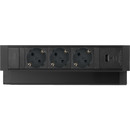 Ergopro Desk Up 2.0 - 3x 230V + USB-A & USB-C charger zwart Ergopro Desk Up 2.0 - 3x 230V + USB-A & USB-C charger zwart