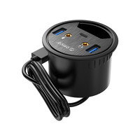 Orico Inbouw hub 2x USB 3.0, 1x USB-C, Audio in/out