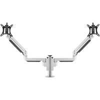 Galaxy dubbele monitorarm gasveer + statisch recht zilver