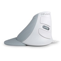 Delux Wow Grip Mouse bedrade rechtshandige ergonomische muis - wit