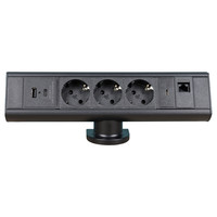 Axessline Desk - 3x power, USB-A + USB-C charger & USB-C + RJ45 datapunt