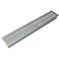 Aluminium kabeldoorvoer met rechte hoeken breed grijs - 69 x 403 x 20 mm