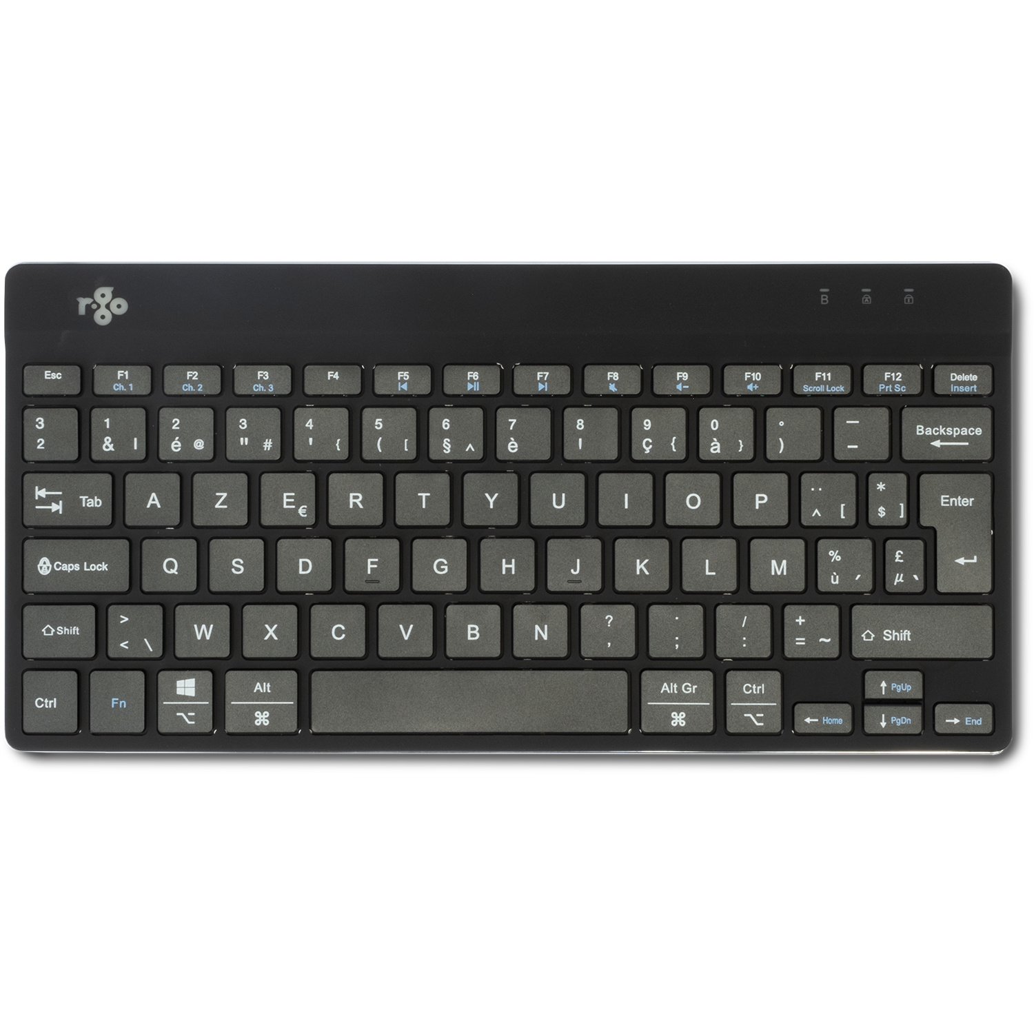 toetsenbord afmetingen R-Go Compact Break AZERTY bluetooth toetsenbord