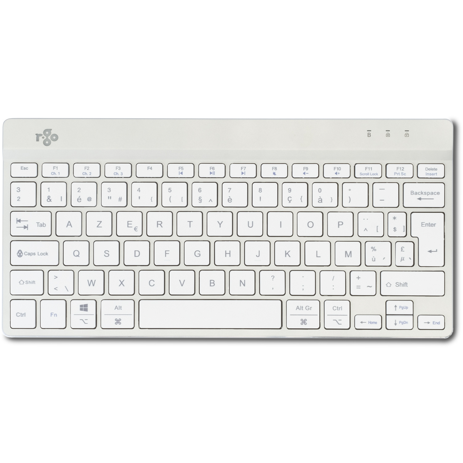 toetsenbord afmetingen R-Go Compact Break AZERTY bluetooth toetsenbord