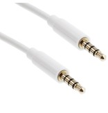 1M AUX kabel 3,5mm audio adapter universeel wit