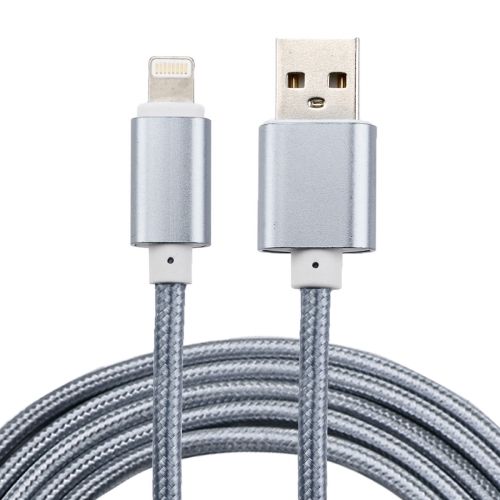 Pilfer Duiker Kruis aan 2 Meter geweven premium oplader kabel adapter Zilver/Silver voor iPhone/iPad  - TrendParts