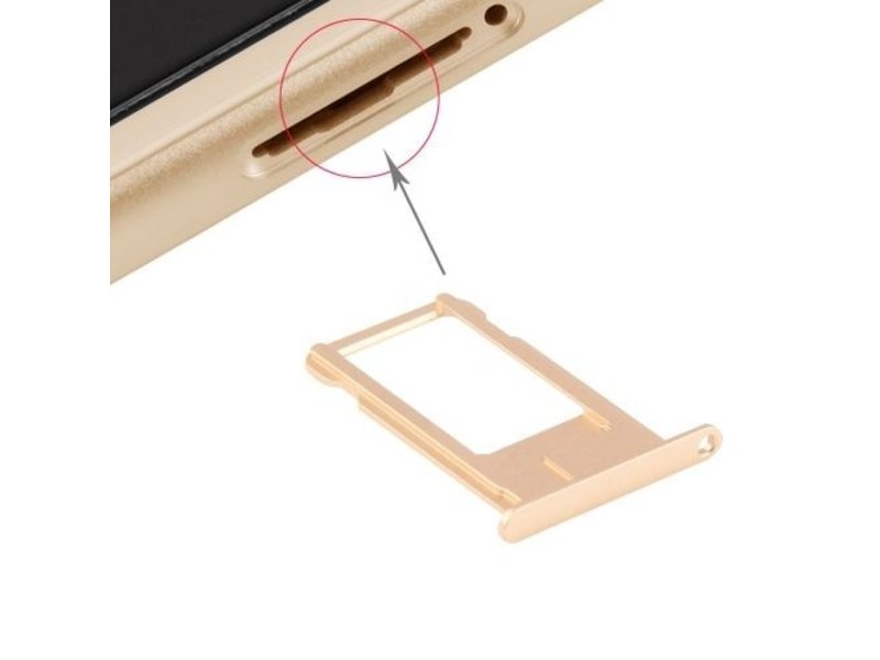 Simkaart houder voor Apple iPhone 6 Goud / Gold simkaarthouder reparatie onderdeel