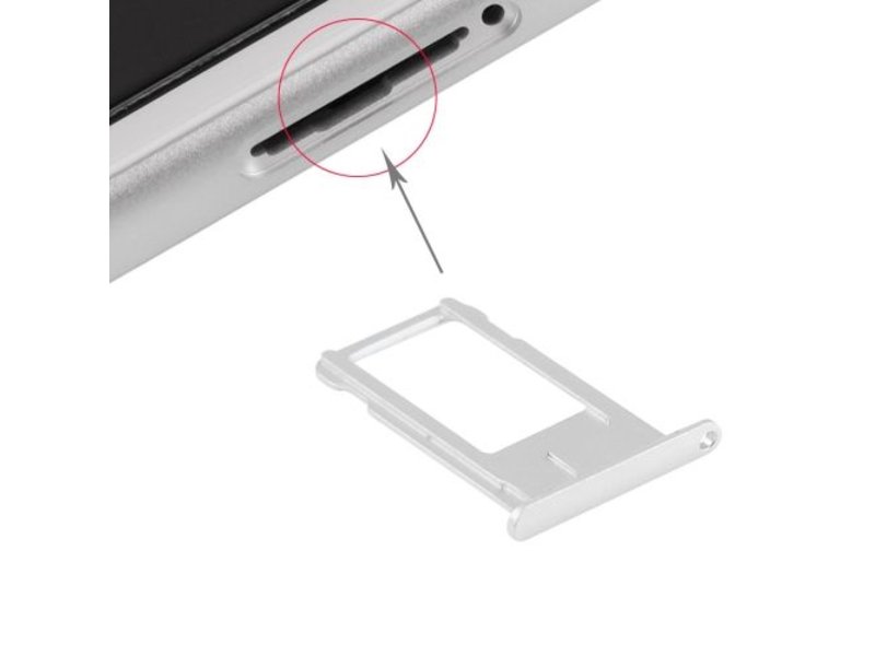 Simkaart houder voor Apple iPhone 6 PLUS (+) Zilver / Silver reparatie onderdeel