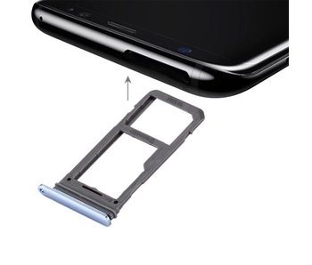 Dual simkaart houder voor Samsung Galaxy S8 PLUS (+) Blauw / Blue simkaarthouder reparatie onderdeel