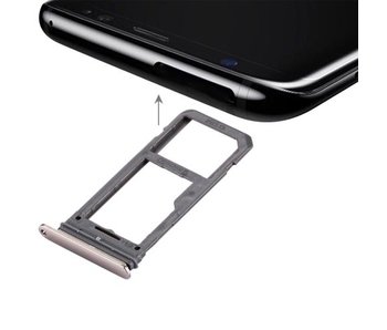Dual simkaart houder voor Samsung Galaxy S8 PLUS (+) Goud / Gold simkaarthouder reparatie onderdeel
