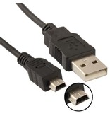 Mini-USB naar USB kabel oplader adapter 1,5 Meter zwart voor o.a. GoPro