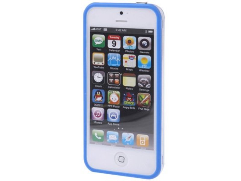 Bumper hoesje voor iPhone 5/5S/SE Blauw/Transparant premium case cover