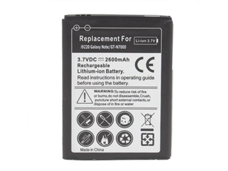 High capacity batterij 2600 mAh voor Samsung Galaxy Note 1 N7000 (sterke accu)