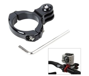 Zwarte premium aluminium fietsklem fiets bevestiging inclusief inbus sleutel voor o.a. GoPro Hero 6/5/4/3+/3 en SJCAM mount