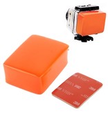 Floaty / Drijver oranje inclusief 3M strip bevestiging voor GoPro en andere actiecamera's