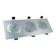 3 x 3 watt kantelbare led inbouwspot - Dimbaar - Warm-wit- 810 lumen - Geborsteld aluminium