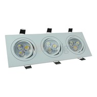 3 x 3 watt kantelbare led inbouwspot - Dimbaar - Warm-wit- 810 lumen - Wit