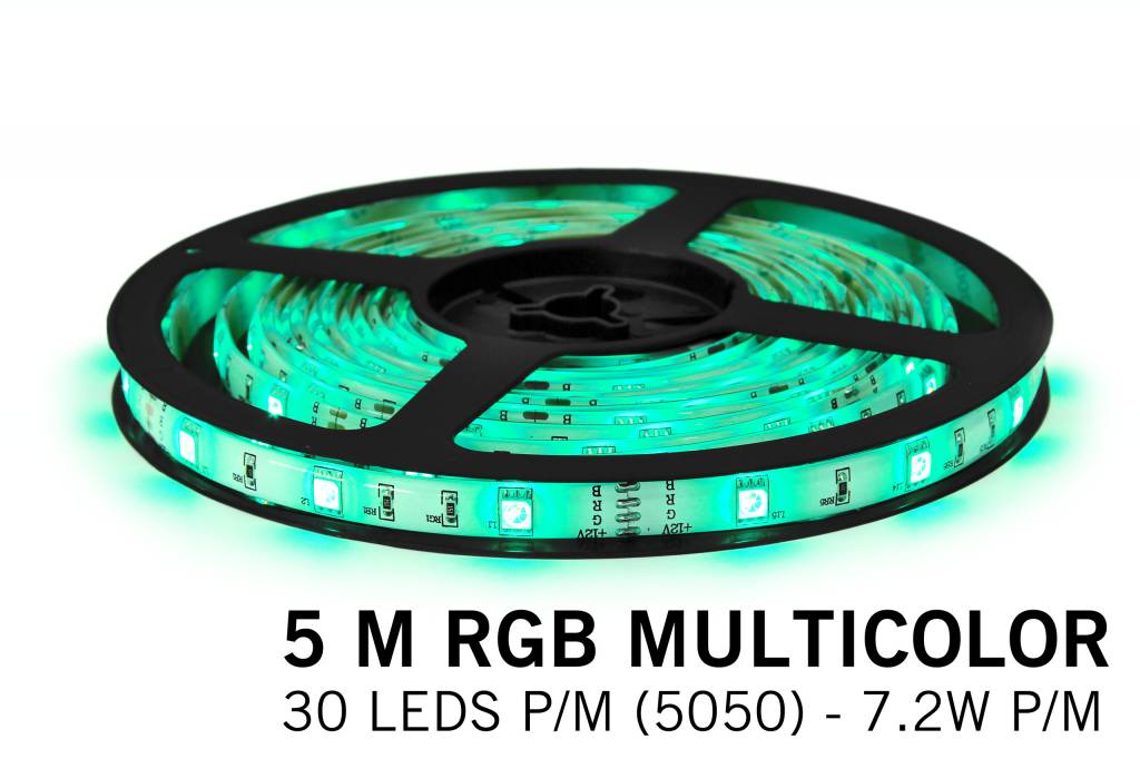 Mi·Light RGB Led Strip uitbreidingsset met controller en adapter | 5m Type 5050 12V 7,2W pm IP65