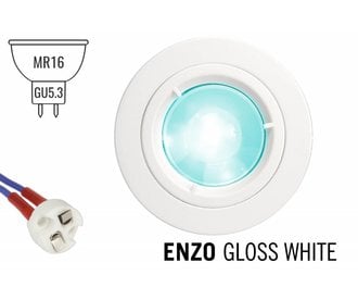 GU5.3 / MR16 LED Inbouwspot Armatuur ENZO. Glanzend Wit ⌀82mm