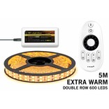 Mi·Light Extra Warm Wit Led Strip met afstandsbediening | Dubbele rij 120 Leds pm Type 5050 12V 28,8W pm