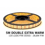 Mi·Light Extra Warm Wit Led Strip met afstandsbediening | Dubbele rij 120 Leds pm Type 5050 12V 28,8W pm