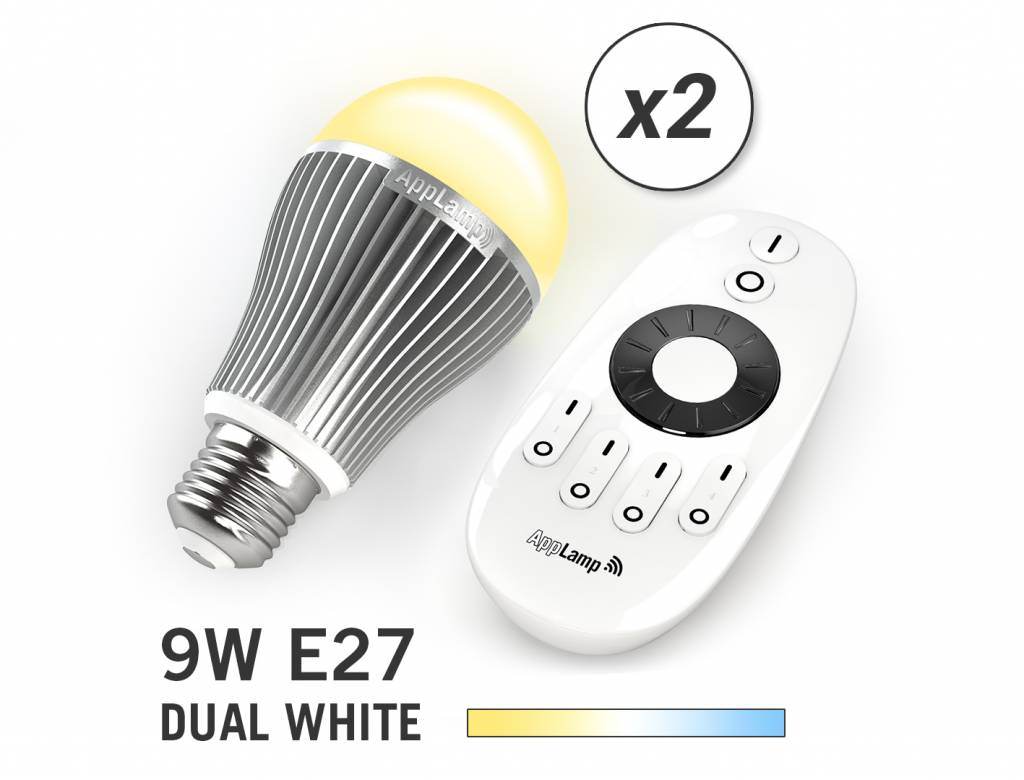 bron Lichaam parallel Mi·Light 10 Wifi LED Lampen met Afstandsbediening Mi-Light 9W Dual White  E27 | AppLamp.nl