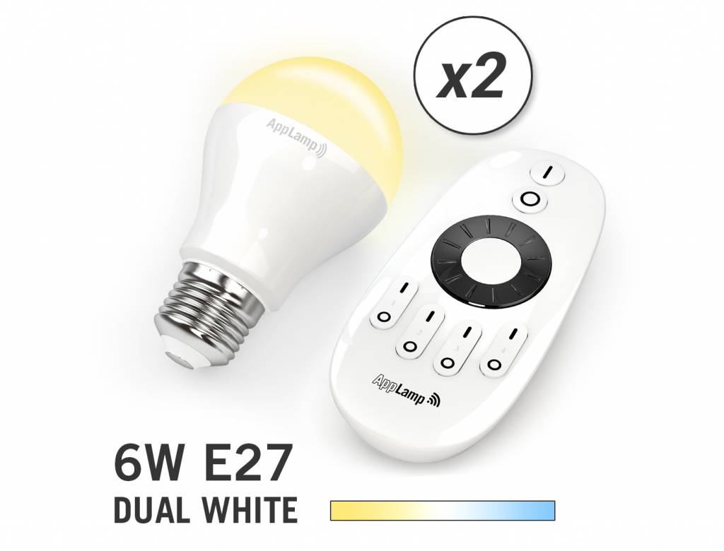 Mi·Light 2 Wifi LED Lampen Afstandsbediening Mi-Light 6W Dual White E27 | AppLamp.nl