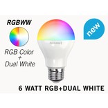 Mi·Light E27 RGB+Dual White 6 Watt Wi-Fi LED lampen. Complete set met Wifi Box en Remote!