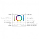 Mi·Light MiLight RGB+ DualWhite (RGB+CT) Touch Wandbediening Opbouw, 1-Zone, RF, 2xAAA