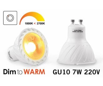 Dim2Warm 7 Watt GU10 LED spotje Dim to Warm