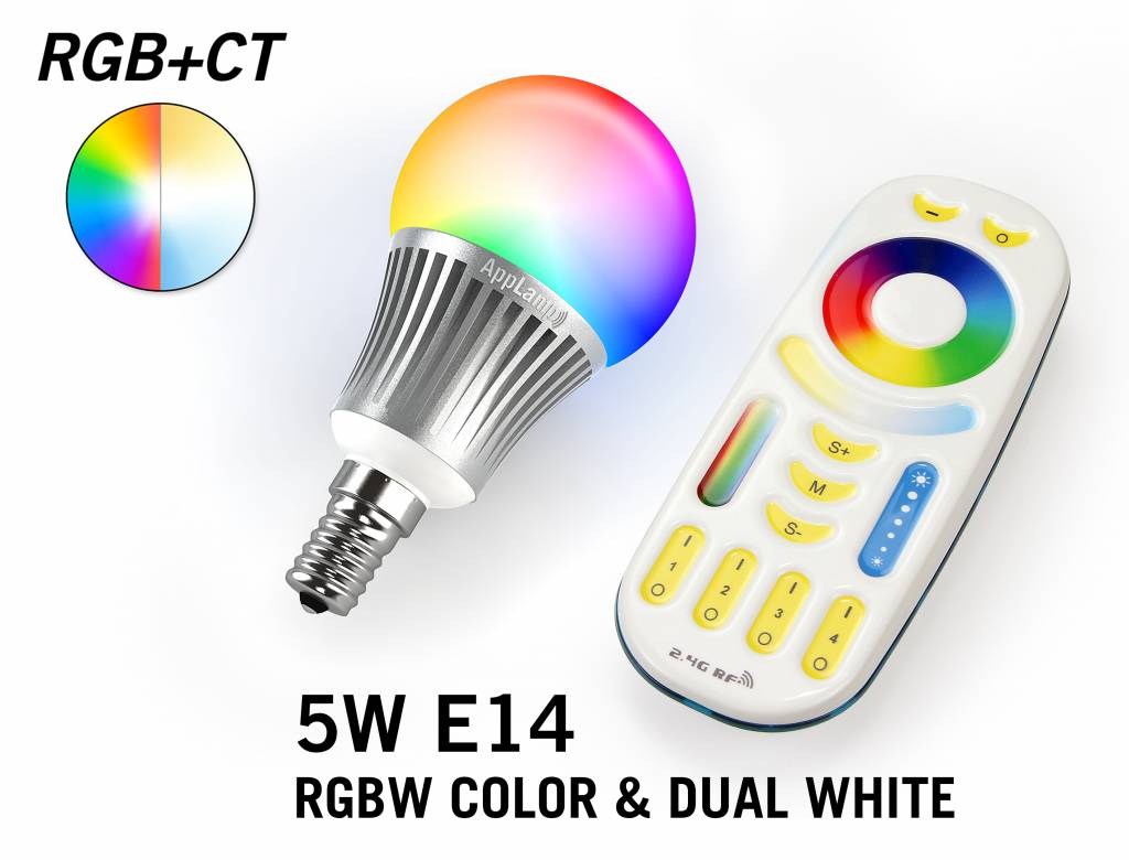 Mi·Light Mi-Light RGBWW E14 5W LED Lamp Set met Afstandsbediening
