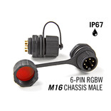 M16 6 Pin IP67 Waterdichte Male Chassis Connector