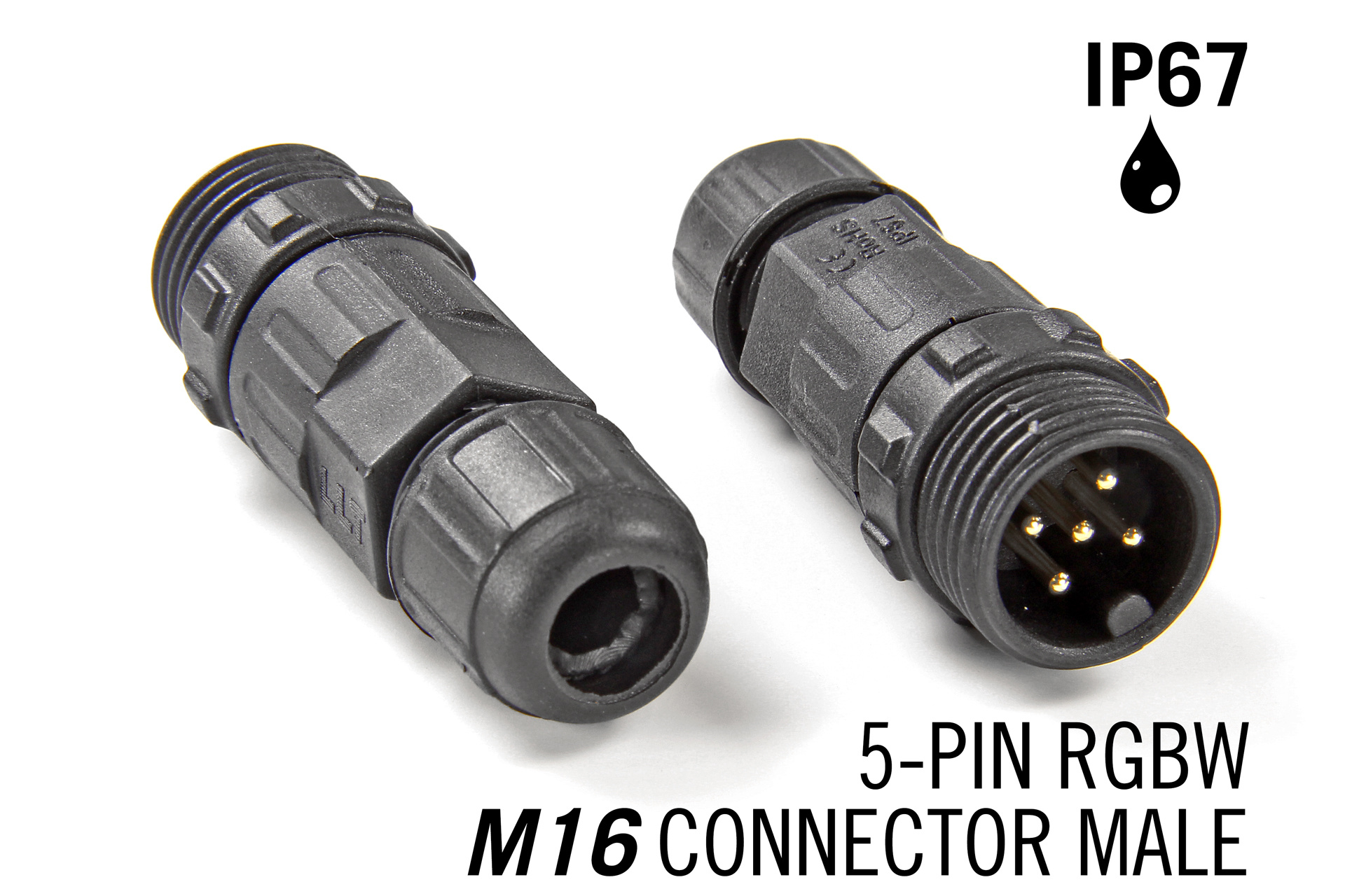 M16 5 Pin IP67 Waterdichte Male Connector RGBW